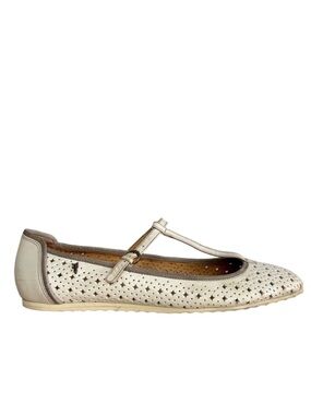 Frye Y2K Perforated Kat T-Strap Leather Flats size 8